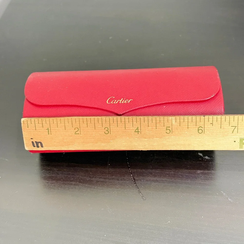 Cartier Red Leather Hard Shell Sunglasses Eyeglasses CASE ONLY DAMAGED